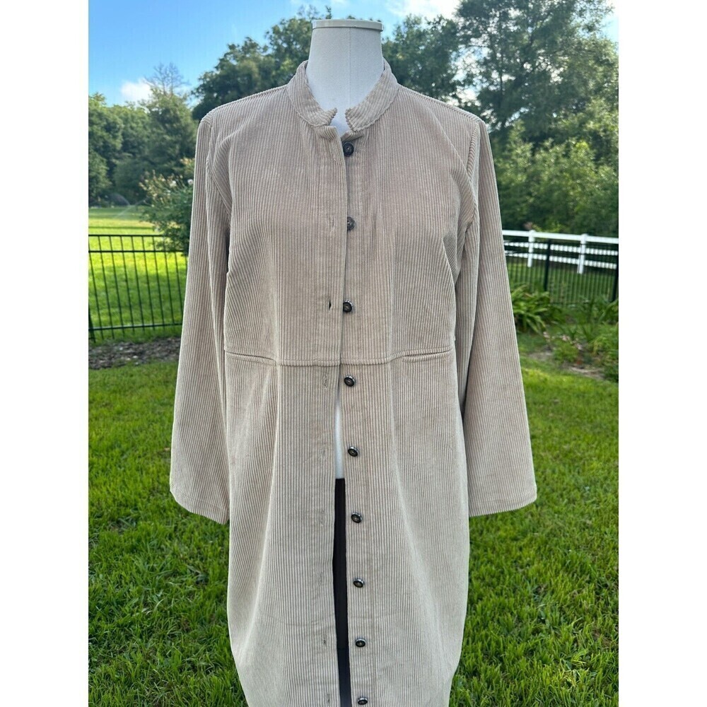ORVIS Tan Corduroy Long Duster Coat Layering 14P